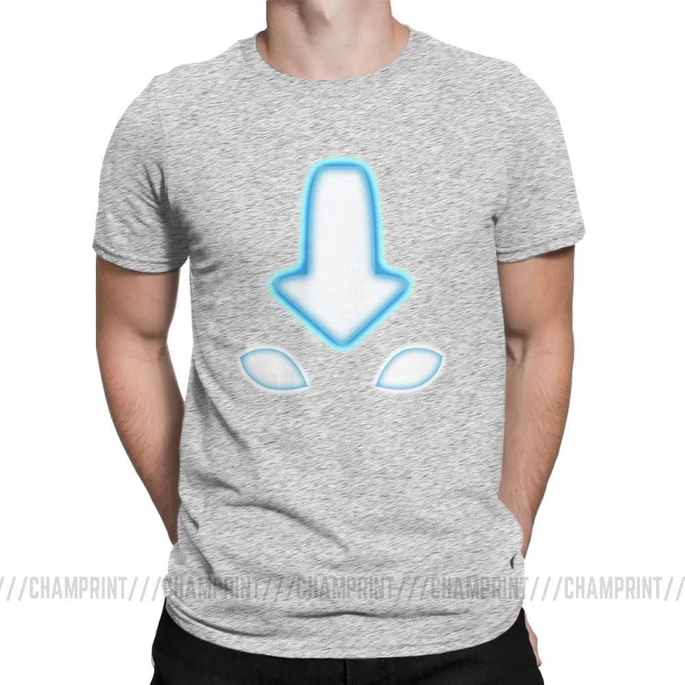 Мужские футболки Aang Q Аватар Последний Airbender хлопковая одежда винтажные футболки с коротким рукавом и круглым воротником 6XL - Цвет: Серый