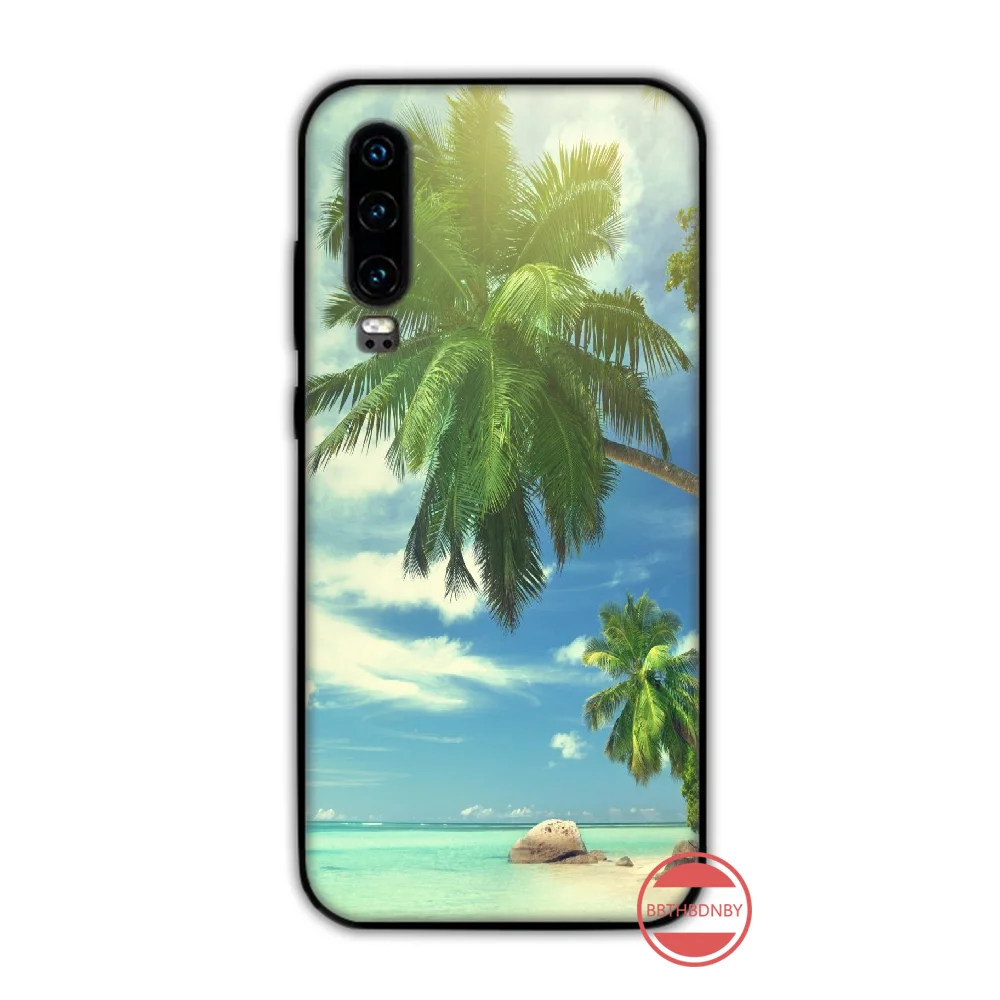 silicone case for huawei phone Biển Đảo Du Lịch Bãi Biển Đại Dương Hoa Văn Ốp Lưng Điện Thoại Funda Cho Huawei P9 P10 P20 P30 Lite 2016 2017 2019 Plus pro P Thông Minh silicone case for huawei phone Cases For Huawei