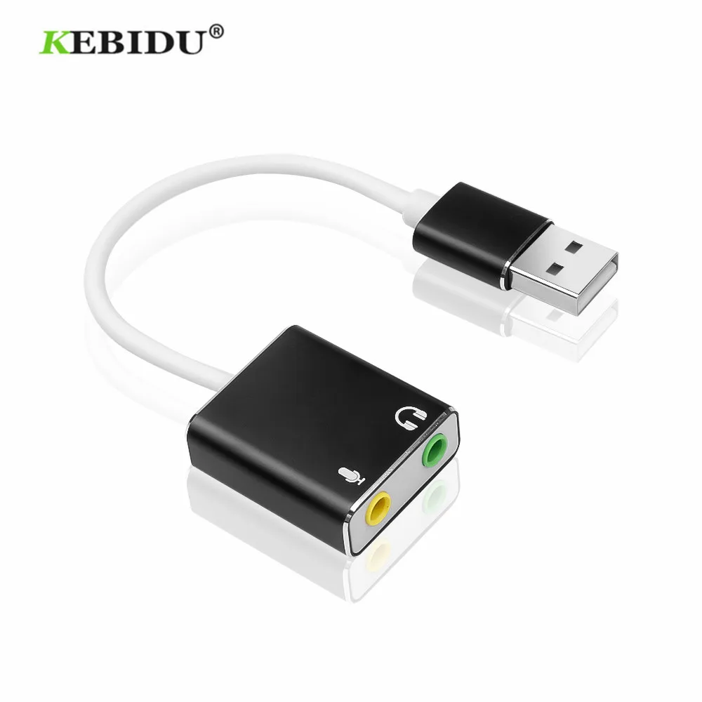 KEBIDU внешняя звуковая карта USB для наушников Виртуальный 7 1 3D стерео аудио адаптер
