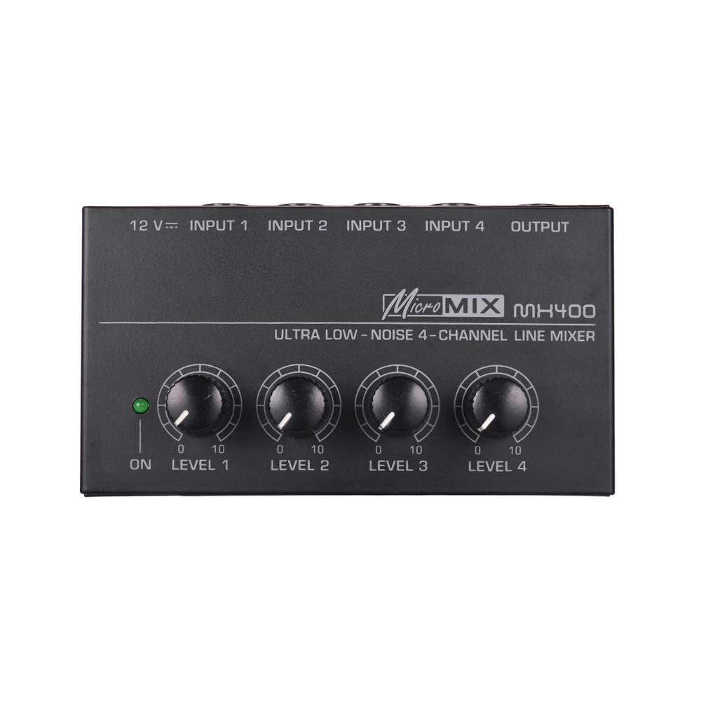 UK Plug MX400 звуковой микшер с адаптером питания высокое качество ультра-компактный низкий уровень шума 4 канала линия моно аудио микшер - Цвет: UK Plug