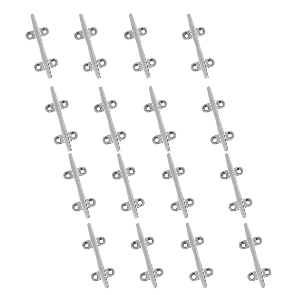 MagiDeal 32x Stainless Steel Heavy Duty 4inch Boat Dock Deck Line Rope Cleat