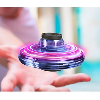 

Fingertip Gyro Aircraft LED UFO Flying Roundabout Helicopter Spinner Gyro Rotator Drone Creative Decompression Boomerang Toy