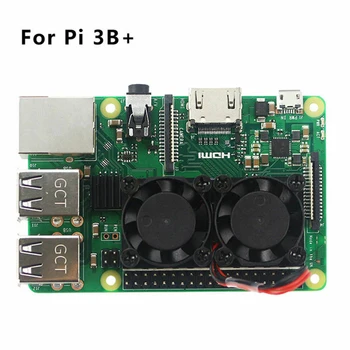 

Easy Install Dissipation With Heat Sink Aluminum Durable Ultimate Internal Dual Fan Cooler Silent Cooling For Raspberry Pi 3B 4B