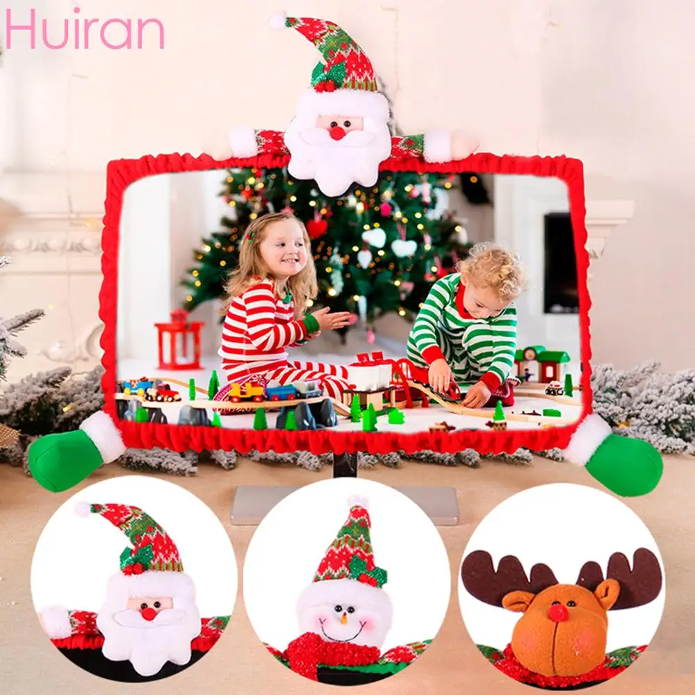 

Huiran Christmas Santa Claus Snowman Elk Computer Cover Merry Christmas Decorations For Home Xmas Ornaments Gifts Kids Navidad