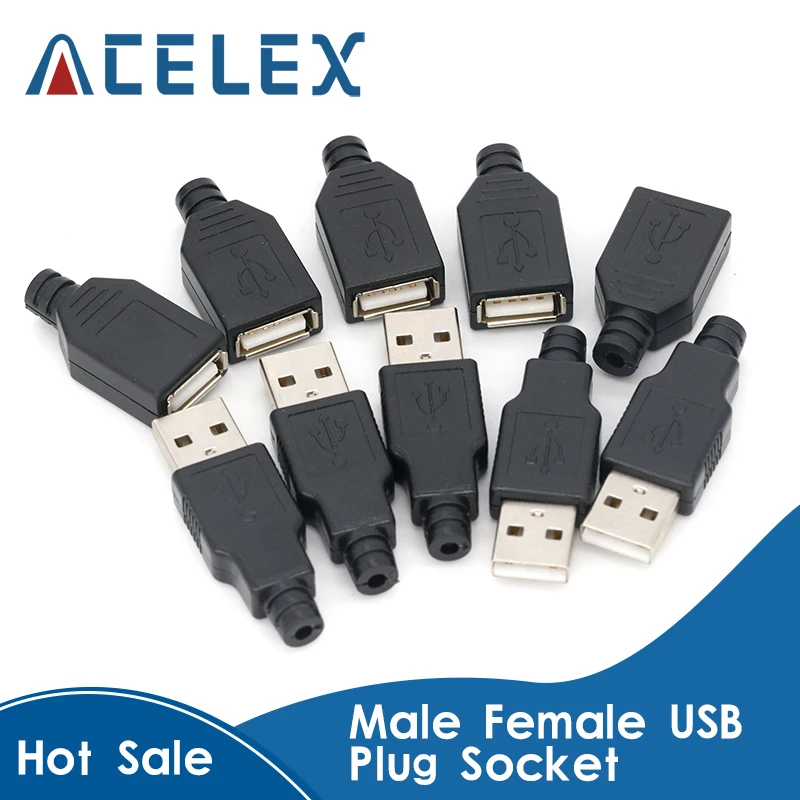 10 шт. 4-контактный разъем USB Type-A папа | Обустройство дома