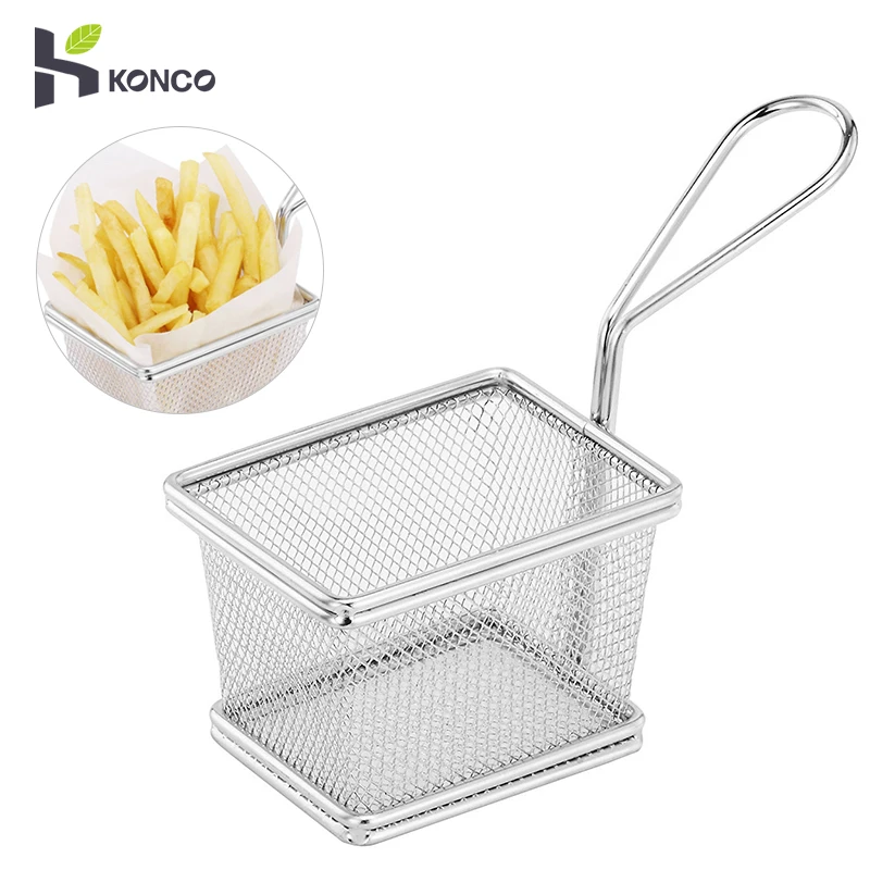 Konco Stainless Steel French Fries Basket Strainer Fryer Kitchen