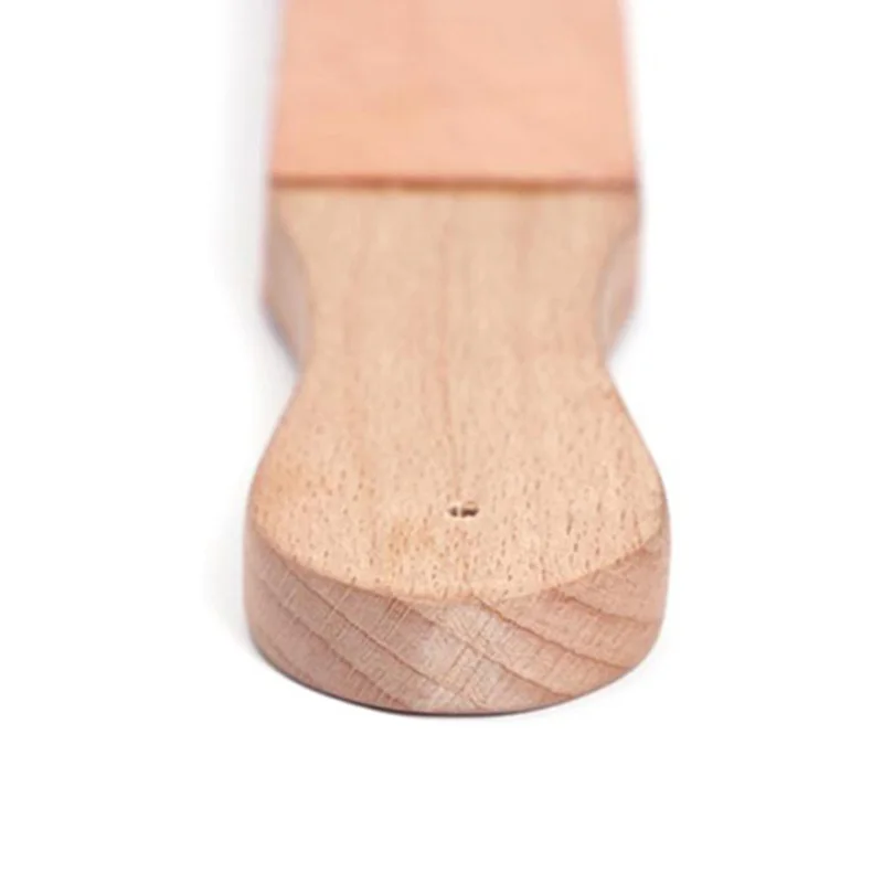 Wood Handle Leather Sharpening Strop Knife Razor Polishing Board With Polish Compound 2 Sided Made From Veg Tanned Cowhide