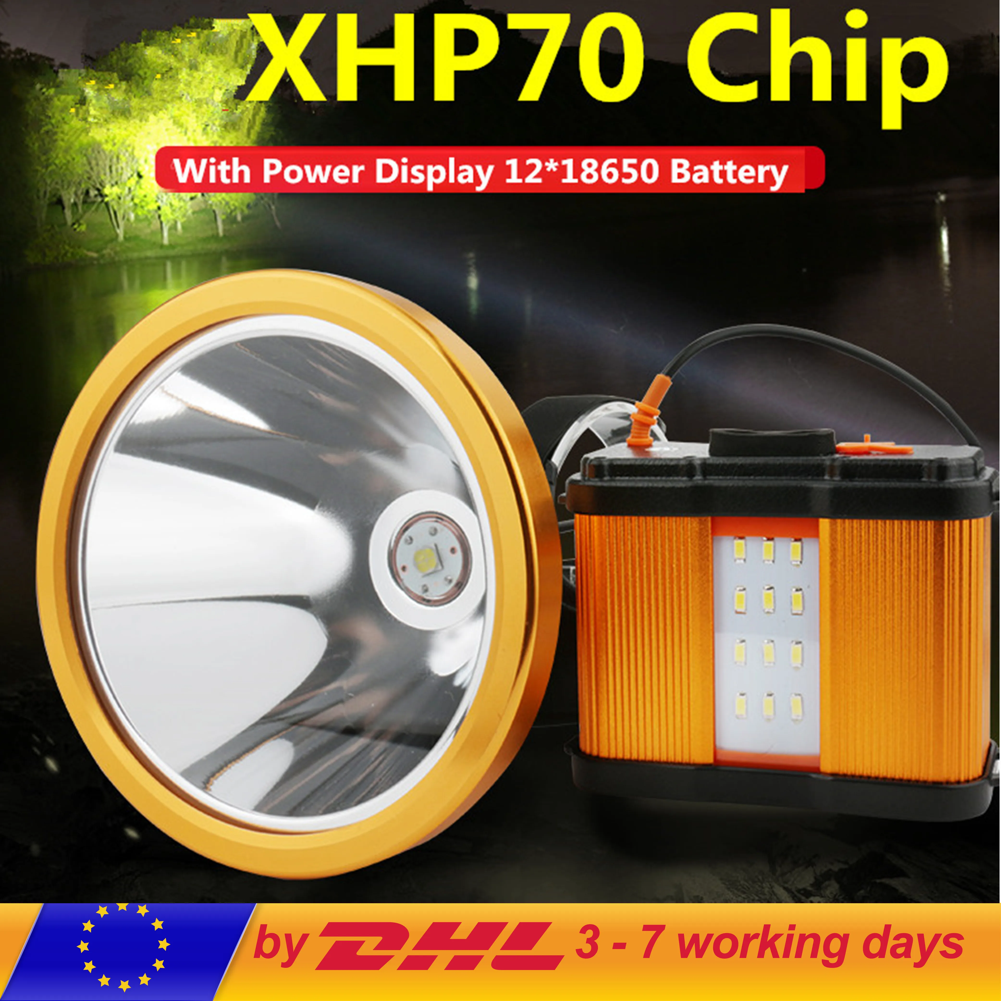 Налобный фонарь для охоты XHP70 налобный на большие расстояния прожектор с