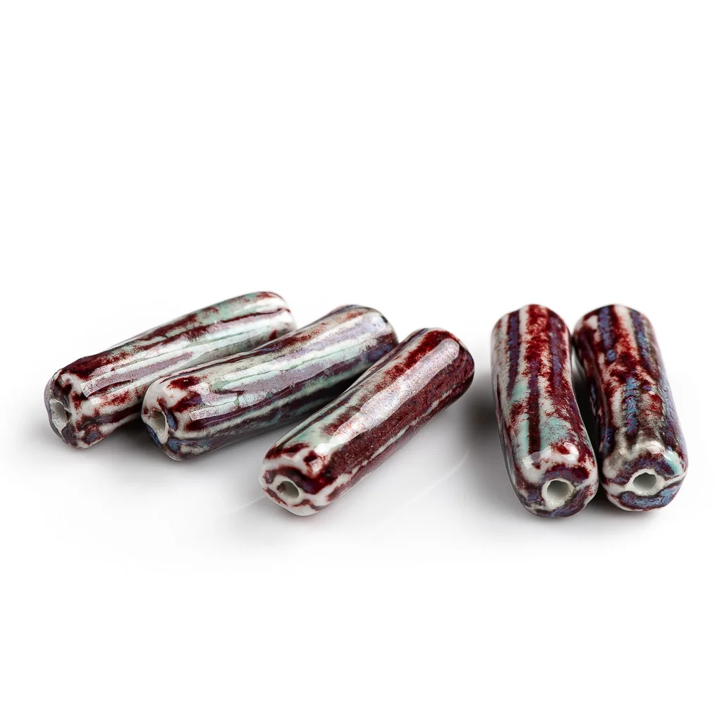 40 #5 stücke Specail Stick Form Retro Stil Keramik Perlen Anhänger Porzellan Schmuck Machen Für Halskette Armband # XN157 – Detail 1