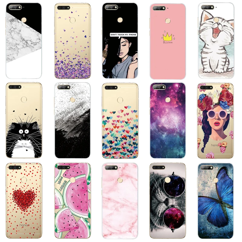 

For Huawei Honor 7C Case Cover 5.7" Soft TPU Silicone Bumper on Honor 7C Cases for Huawei Honor 7C AUM-L41 Phone Case Back Cover