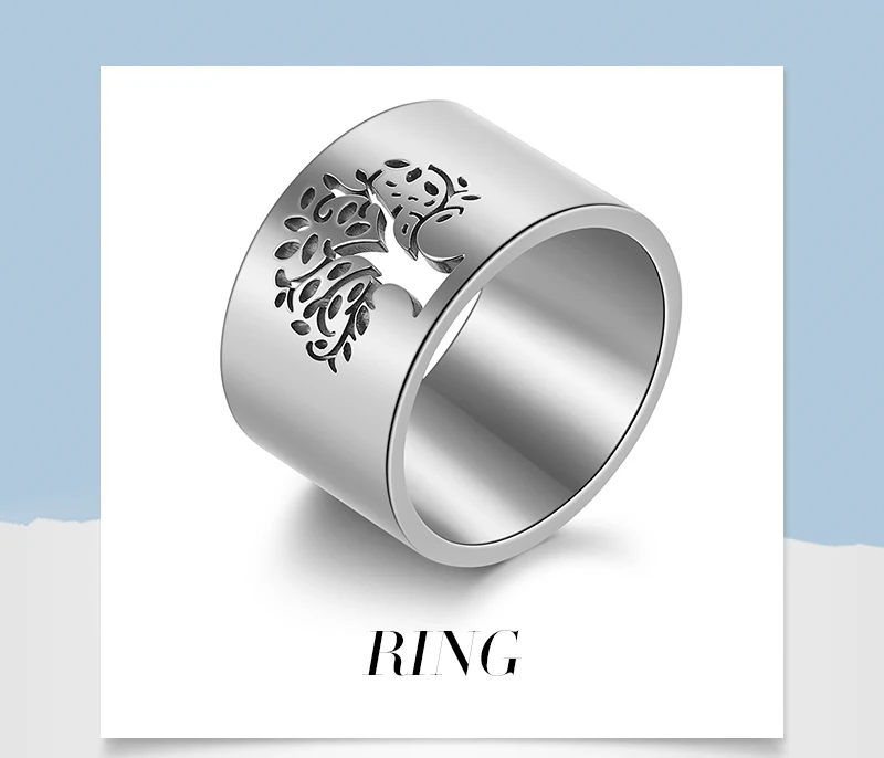 Кольца «Древо жизни», нержавеющая сталь, для женщин и мужчин, полые кольца на палец, Серебряное золото, вечерние, свадебные, роскошные кольца, женские подарки, ювелирные изделия