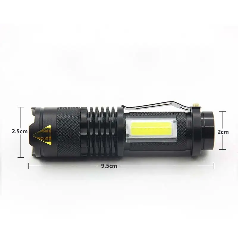 BRELONG COB светодиодный светильник-вспышка, супер яркий 4 режима Мини портативный светильник-вспышка, водонепроницаемый Карманный светильник с регулируемым фокусом