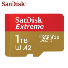 SanDisk-tarjeta Flash de alta velocidad, 1TB, TF, 512GB, microSD, A2, 4K, U3, V30, C10, 100%, Original
