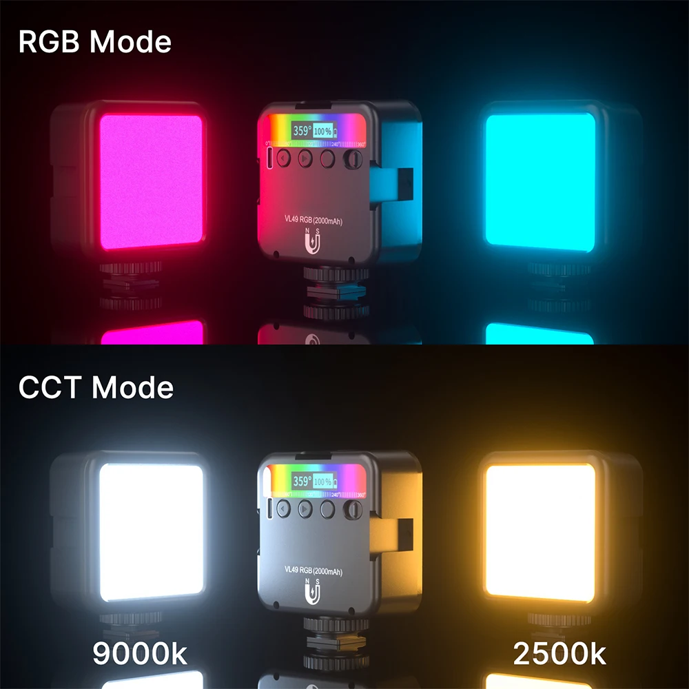 Kit Bureau LED RGB Rollei Comfort - Mini Trépied + Lumière Vidéo 60 LED + Support Smartphone - Vlog & Streaming
