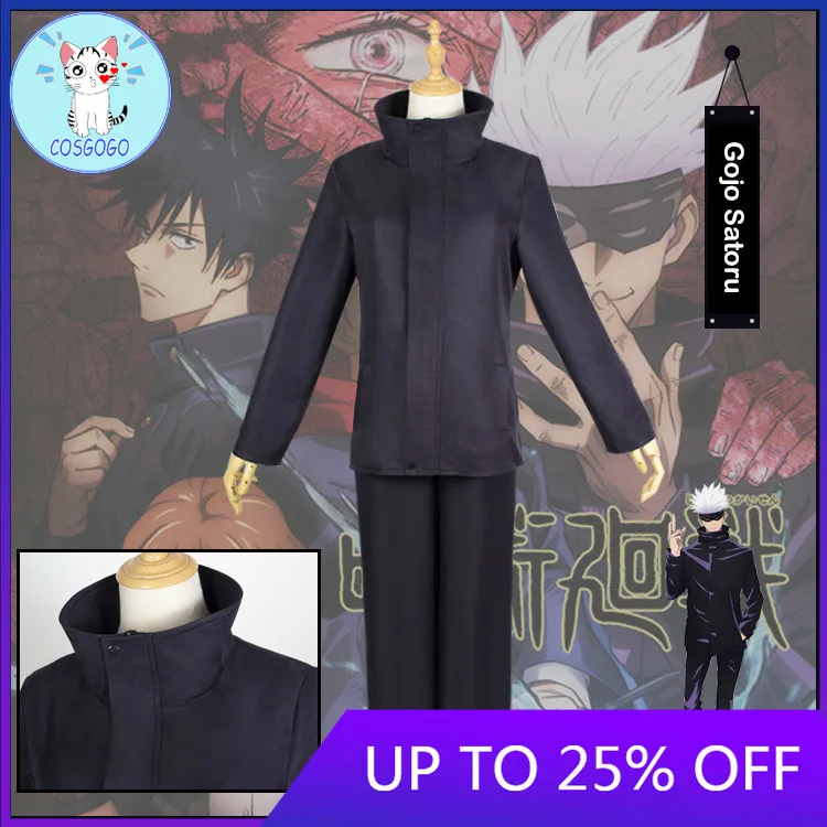 

Anime Jujutsu Kaisen Gojo Satoru Cosplay Costume Uniform Suit Top Pants Carnival Halloween Party Outfit For Women Men New 2020