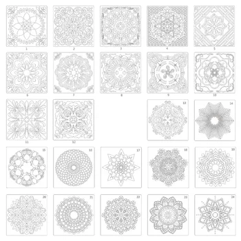 

24pcs Mandala Stencils Portable Funny Painting Tool DIY Crafts Supplies for Shop