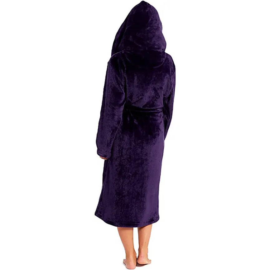 Женская зимняя плюшевая удлиненная шаль, банный халат, домашняя одежда, халат с длинными рукавами, женский халат, пеньюар