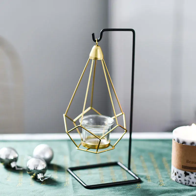 Candlestick(2).jpg Подсвечник золотой скандинавский металлический полый кованый железный держатель свеч геометрический современный портавелас винный шкаф домашний декор 50xx080 - Цвет: Candlestick(2).jpg