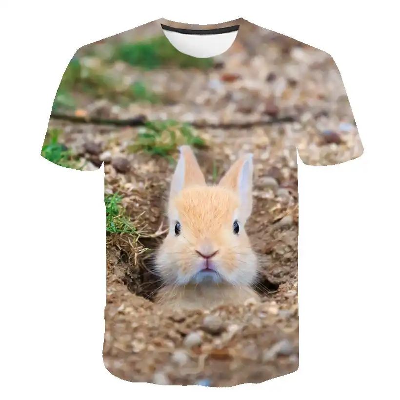 Children T-Shirts Girls Clothes Oversized T-Shirt Boys Anime T Shirt Kids Black For 2021 Rabbit Casual Tops Camisetas De Mujer