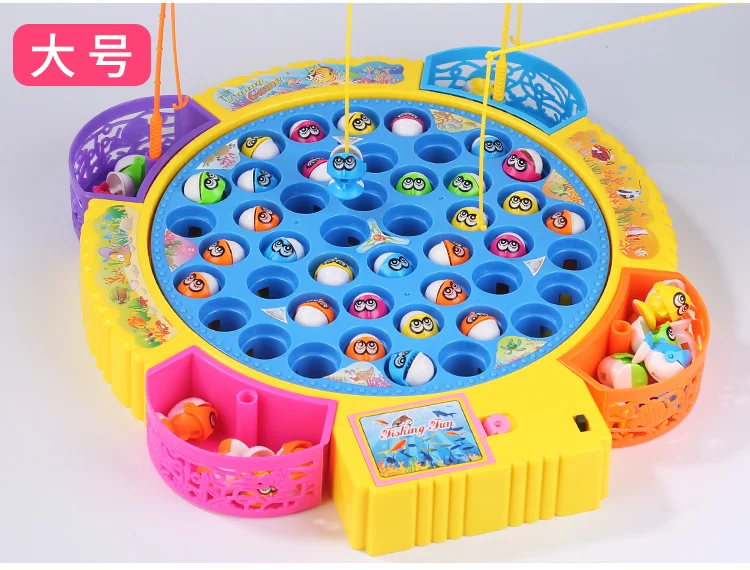 Children Kitten Fishing Toys Suit Non-Magnetic Fishing Rod Baby 3-6 a Year of Age Rotating Parent And Child Interactive Game