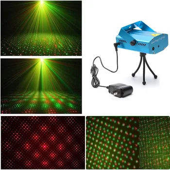 

SPLEVISI Mini R&G Laser Star LED Stage Lighting Projector for Disco DJ XMAS Party Stage Bar Pub Club Light Sound Activated