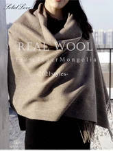 

100% Wool Scarf Women Thickening Cashmere Winter Scars Shawls Fashion Female Pashmina Scarves Oversized Keep Warm Warps 300g