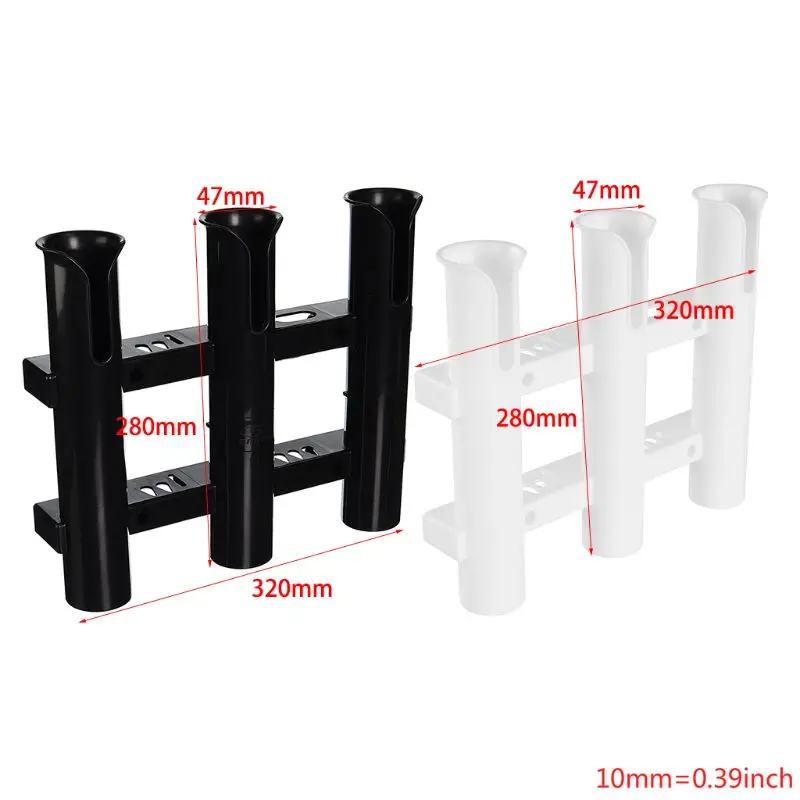 Marine Boat Yacht Kayak Fishing Vertical 3 Link Rod Holder Organiser Pole Tube Mount Bracket Socket Rack Lure Pliers Storage