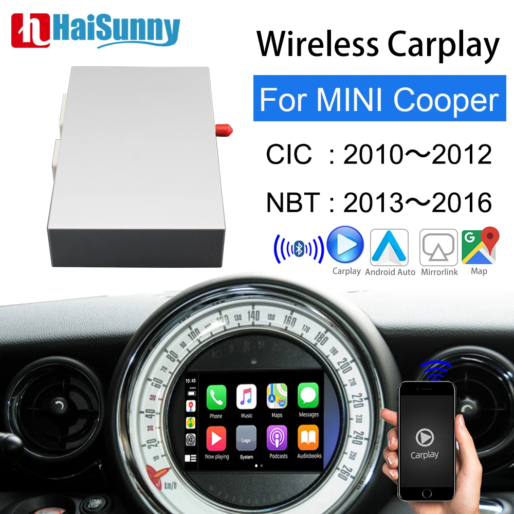 Беспроводной Carplay для MINI Cooper 2010-2016 поддержка CIC NBT Система Android Авто iOS Mirror Link GPS