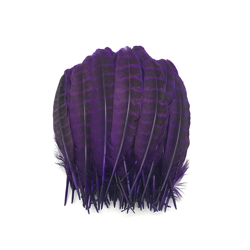 Фиолетовый 50pcs/lot Super Beautiful Natural Pheasant Feather jewelry Goose plumas clothes hat DIY veren decoratie Carnival Party plumes - Цвет: Фиолетовый