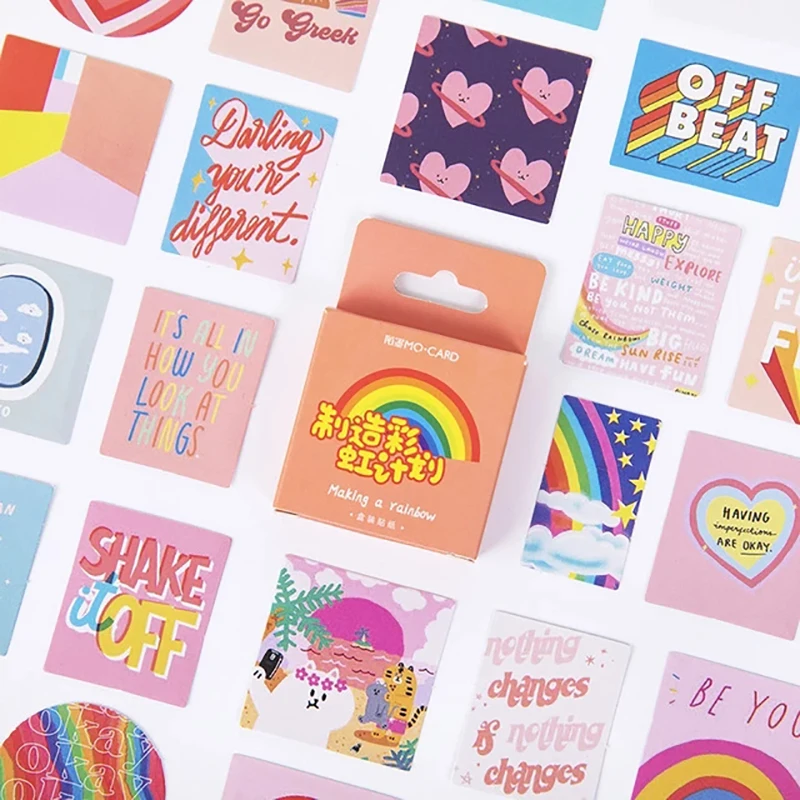 

46 pcs/box Making rainbow Decorative Stationery mini Stickers set Scrapbooking DIY Diary Album Stick Lable