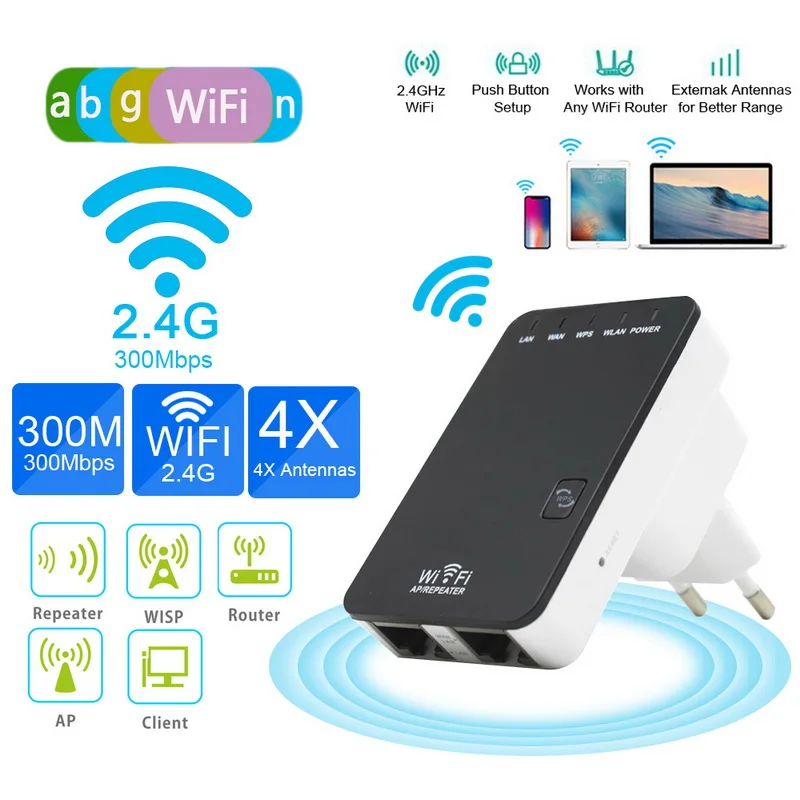 300 Мбит/с Wi-Fi с ретранслятором сигнала Интернет беспроводной AP ретранслятор
