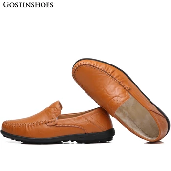 

Men Shoes Casual Luxury Mens Loafers Genuine Leather Summer Fur Moccasins Homme Slip on Driver Shoes