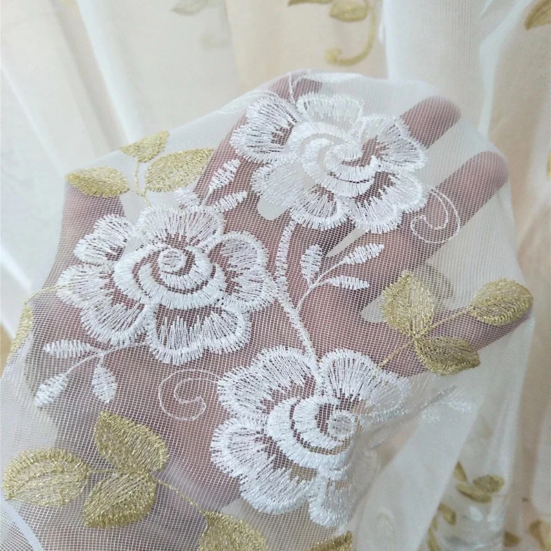 Романтичная занавеска с вышивкой Foral для гостиной драпировка балкона