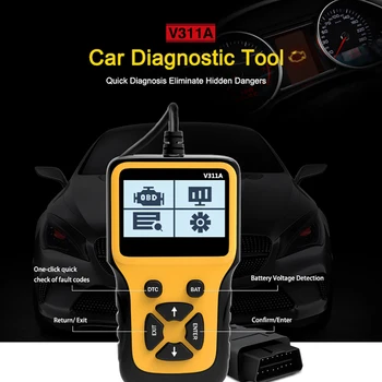 

OBD2 Car Diagnostic Tool Screen Scanner Auto Fault Detector 8-36V Motorbike Repair Tool Engine Code Reader