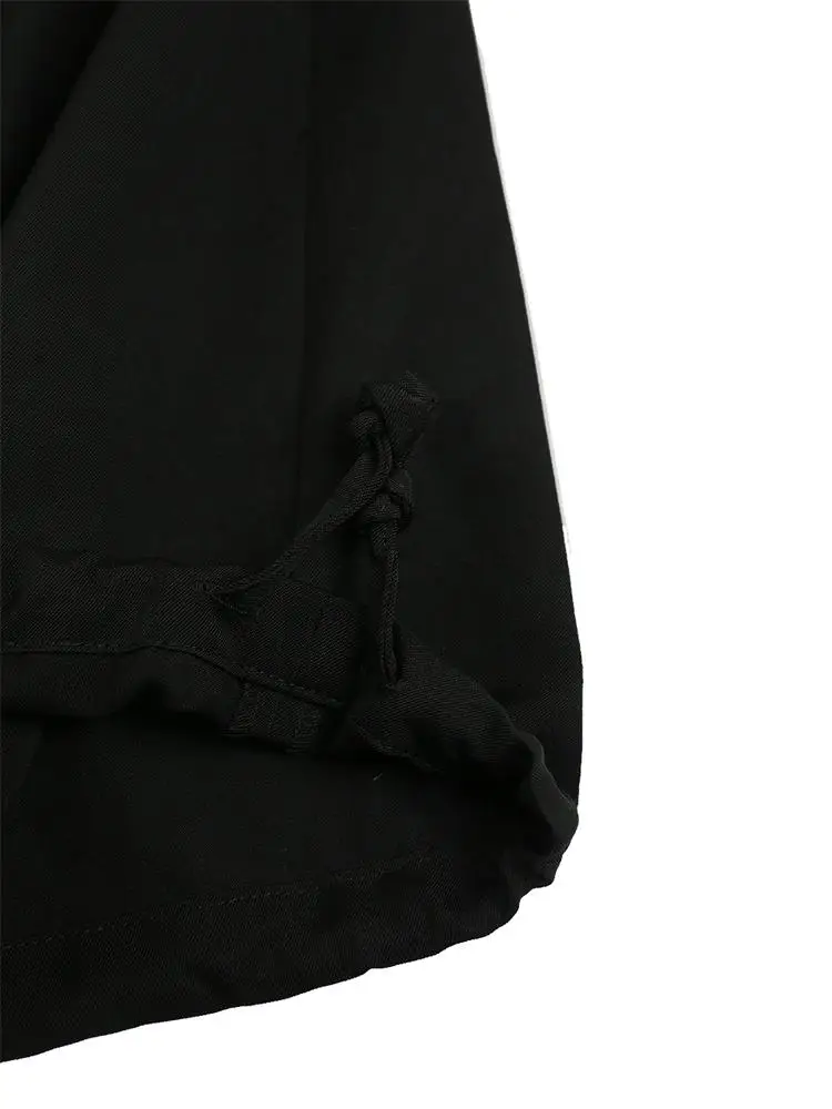 Men's Casual Pants Knickerbockers Sweatpants Spring/Summer New Black Elastic Waist Pleats Fashion Street Loose Large Size