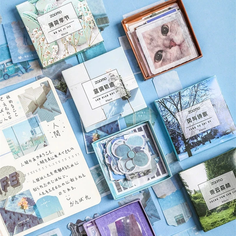

80Pcs/box Cute Flower Diary Stickers Scrapbooking Planner Japanese Kawaii Decorative Stationery Material Sticker Gift