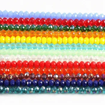 

Charm Glass Beads Crystal Beads Loose Gasket DIY Jewelry Making Bracelet Necklace Accessories 4mm Length 38cm