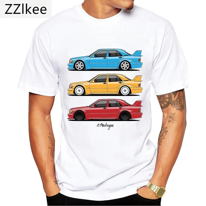 Футболка JDM 190E мужская с коротким рукавом Повседневная рубашка принтом