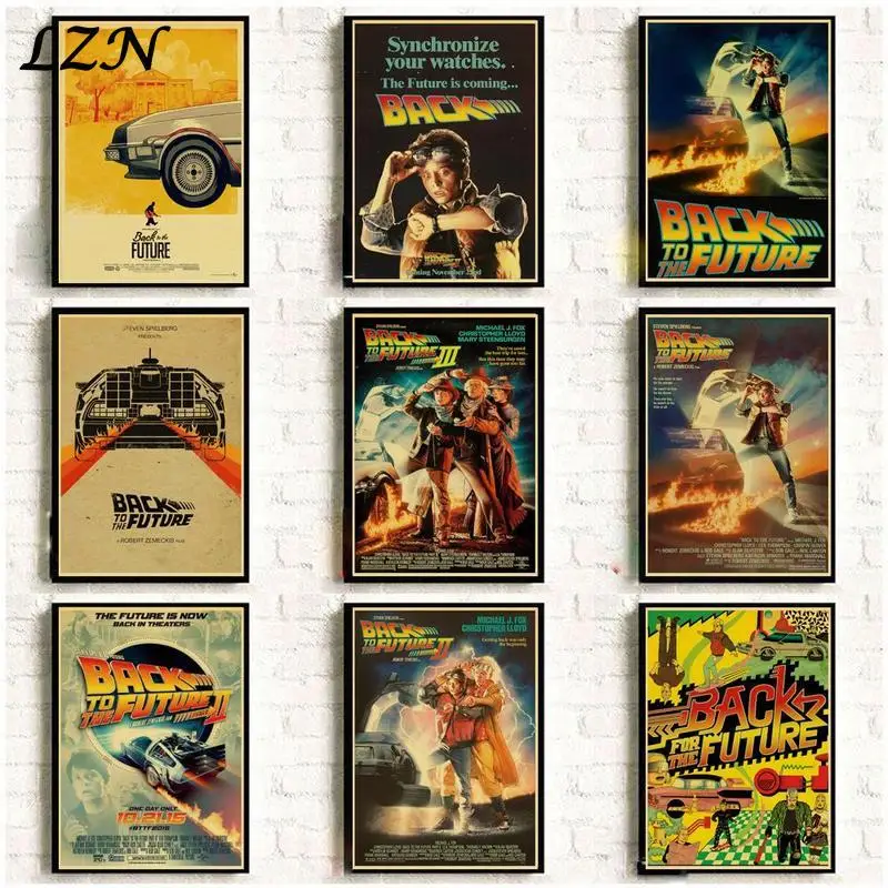

Back To The Future Movie Poster Vintage Painting HD Drawing Retro Picture Wall Decor for Modren Livingroom Home Decorat Unframed