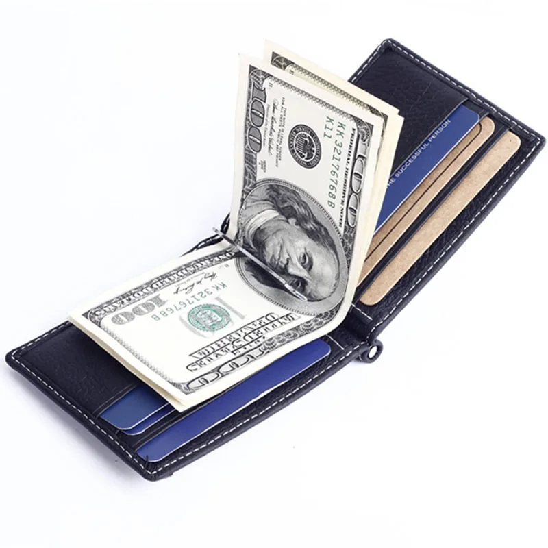 small leather money clip wallet