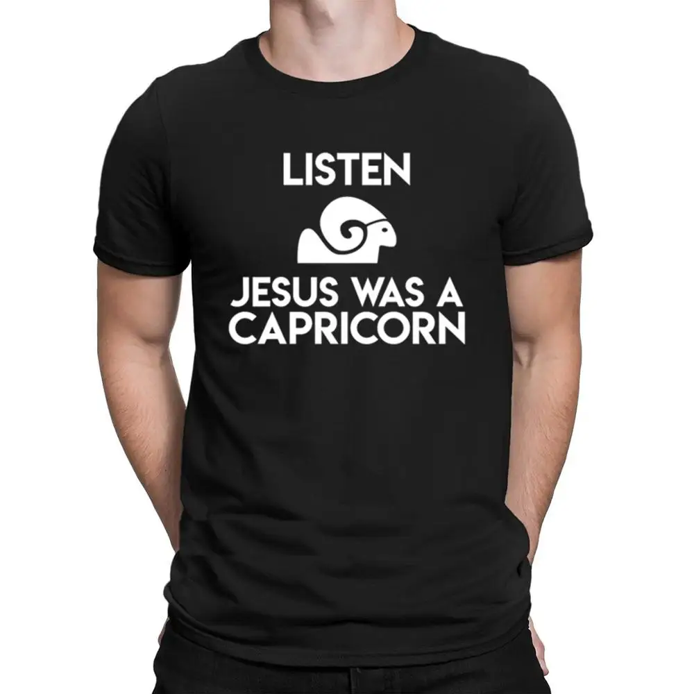 Jesus Was A Capricorn T Shirt Hip Hop Gift Cool Customized Men's O - Neck Building Spring Autumn Basic Solid | Мужская одежда