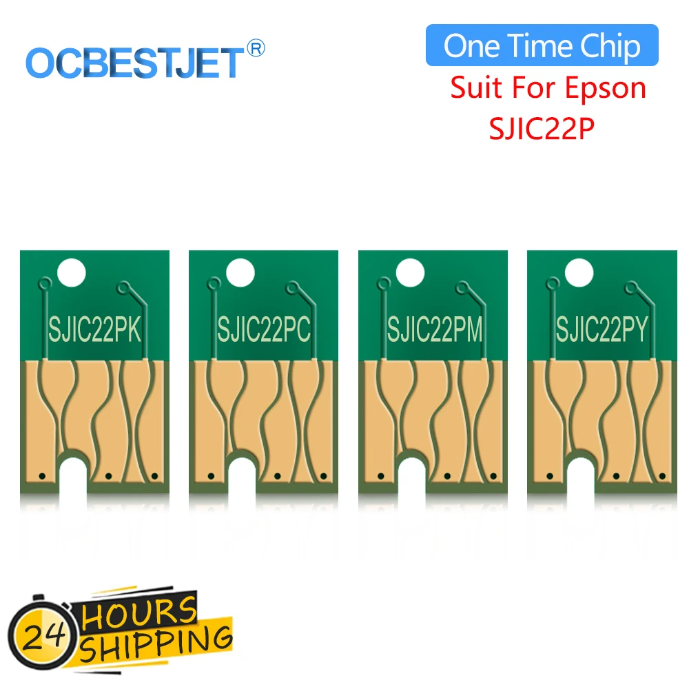 SJIC22P Cartridge Chip for Epson ColorWorks C3500 TM-C3500 Label Printer One Time Chip SJIC22P-K SJIC22P-C SJIC22P-M SJIC22P-Y