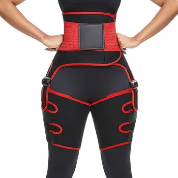 

3 in 1 Women Neoprene Slimming Belt Sweat Body Leg Shaper High Waist Trainer Weight Loss Fat Belt Thigh Trimmer Body Shaper