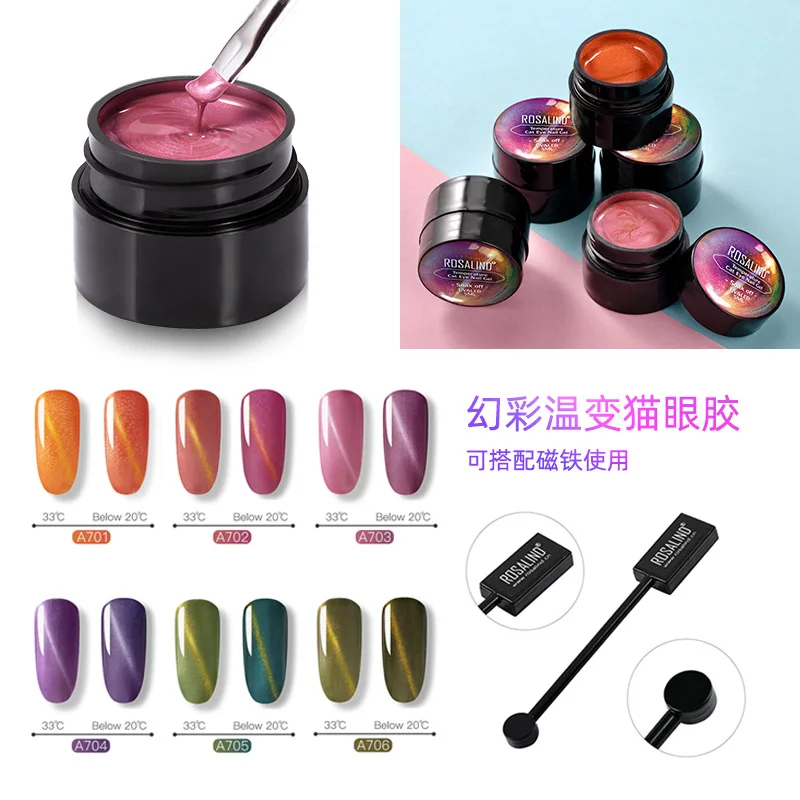 

Temperature Change Cat Eye Gel 5ml Starry Gradient Nail Gel DIY Magnetic Absorption Nail Polish