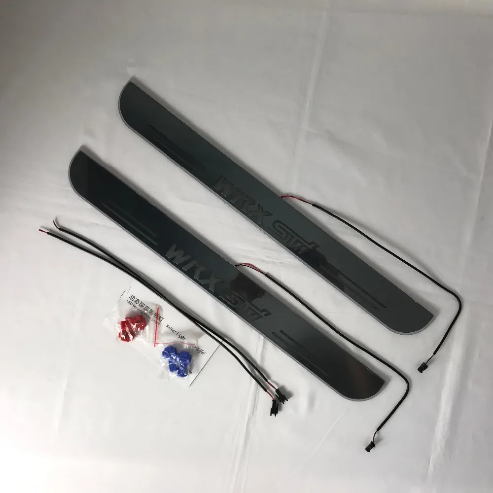 RQXR led движущиеся двери потертости для Subaru WRX STI динамические дверные подоконники пластина плоская подкладка накладки охранники струящийся/фиксированный свет, 2 шт