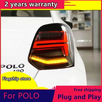 

Car Styling tail lights case for VW Polo tail lights 2011-2017 Polo taillight LED Tail Lamp polo taillights rear trunk lamp