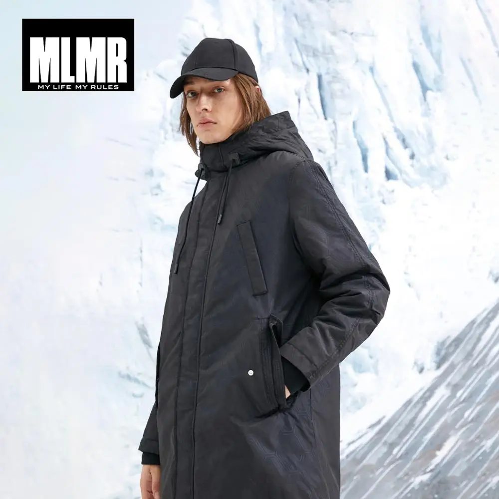 MLMR Мужская парка с капюшоном, длинная стеганая куртка, Качественная верхняя одежда JackJones, бренд, мужская одежда 218409514
