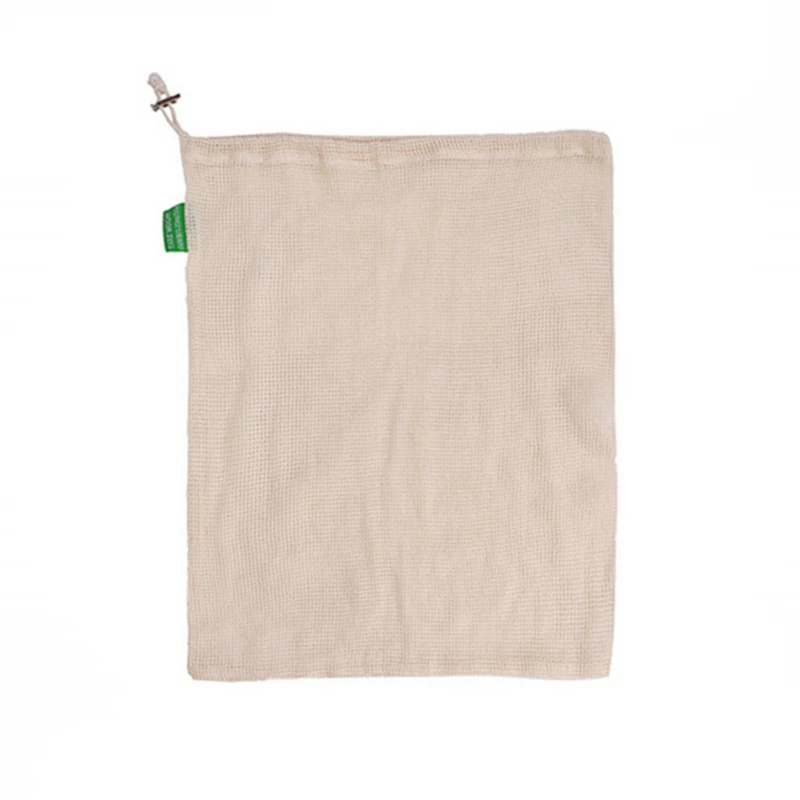Light Yellow Kitchen Home Vegetable Shopping Bags Eco Cotton Shopping Bag Vegetable Bags Reusable Storage Mesh Bags Fabric Tote Bag New - Color: Light Yellow