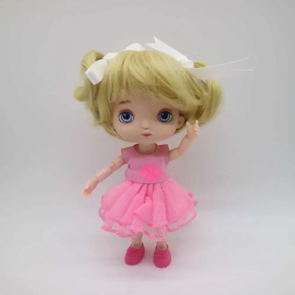 16 см куклы как HOLA куклы Обнаженная кукла с макияжем-6 - Цвет: doll and wig dress 8