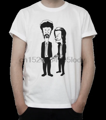 

BEAVIS BUTTHEAD Pulp Fiction MOCKUP T-Shirt TARANTINO Film TRAVOLTA Grey WHITE